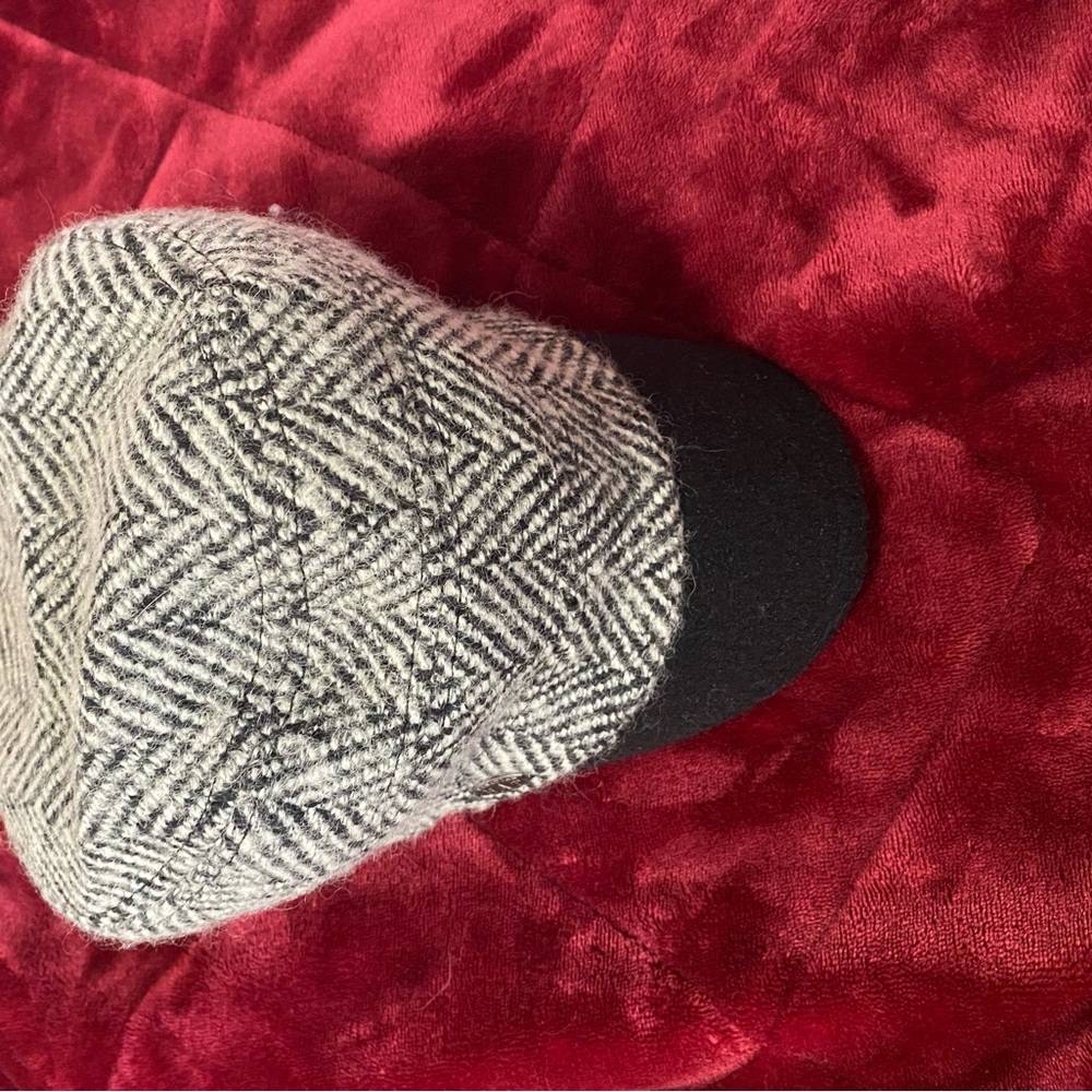 Black and White Herringbone Cap